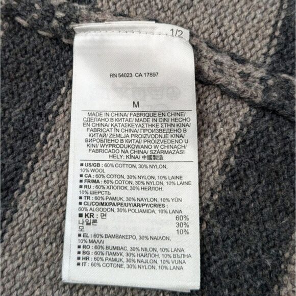 Banana Republic Factory Women Wool Blend Grayish Tan Poncho Sweater Cowl Neck M - Picture 9 of 10